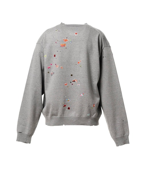 Maison MIHARA YASUHIRO（メゾンミハラヤスヒロ）の「【MIHARAYASUHIRO/ミハラヤスヒロ】KIDS STICKER KNIT PULLOVER（スウェット・メンズ・グレー/ホワイト/ブラック・48/46/44）」の6枚目の写真