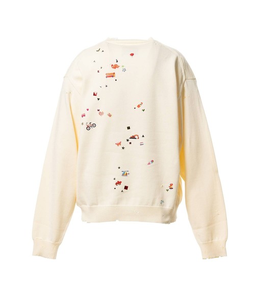 Maison MIHARA YASUHIRO（メゾンミハラヤスヒロ）の「【MIHARAYASUHIRO/ミハラヤスヒロ】KIDS STICKER KNIT PULLOVER（スウェット・メンズ・グレー/ホワイト/ブラック・48/46/44）」の4枚目の写真