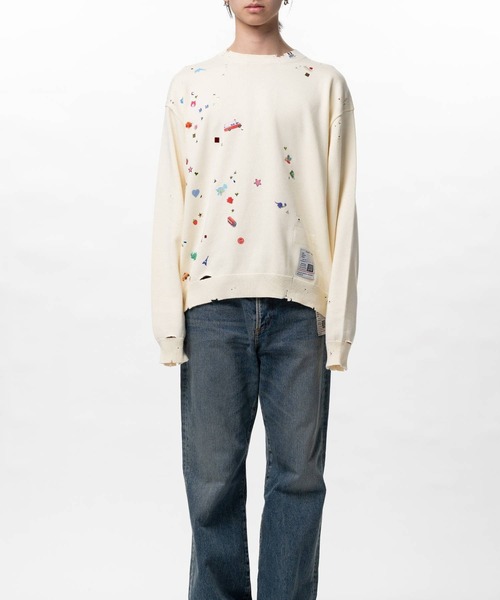 Maison MIHARA YASUHIRO（メゾンミハラヤスヒロ）の「【MIHARAYASUHIRO/ミハラヤスヒロ】KIDS STICKER KNIT PULLOVER（スウェット・メンズ・グレー/ホワイト/ブラック・48/46/44）」の7枚目の写真