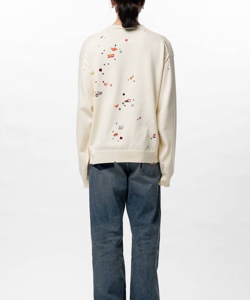 Maison MIHARA YASUHIRO（メゾンミハラヤスヒロ）の「【MIHARAYASUHIRO/ミハラヤスヒロ】KIDS STICKER KNIT PULLOVER（スウェット・メンズ・グレー/ホワイト/ブラック・48/46/44）」の9枚目の写真