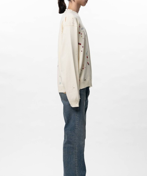 Maison MIHARA YASUHIRO（メゾンミハラヤスヒロ）の「【MIHARAYASUHIRO/ミハラヤスヒロ】KIDS STICKER KNIT PULLOVER（スウェット・メンズ・グレー/ホワイト/ブラック・48/46/44）」の10枚目の写真
