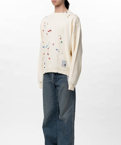 Maison MIHARA YASUHIRO（メゾンミハラヤスヒロ）の「【MIHARAYASUHIRO/ミハラヤスヒロ】KIDS STICKER KNIT PULLOVER（スウェット・メンズ・グレー/ホワイト/ブラック・48/46/44）」の11枚目の写真