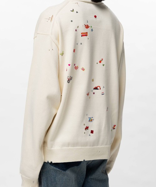Maison MIHARA YASUHIRO（メゾンミハラヤスヒロ）の「【MIHARAYASUHIRO/ミハラヤスヒロ】KIDS STICKER KNIT PULLOVER（スウェット・メンズ・グレー/ホワイト/ブラック・48/46/44）」の13枚目の写真
