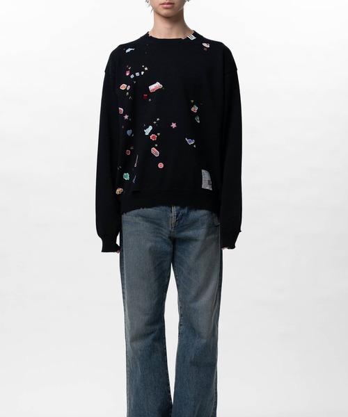 Maison MIHARA YASUHIRO（メゾンミハラヤスヒロ）の「【MIHARAYASUHIRO/ミハラヤスヒロ】KIDS STICKER KNIT PULLOVER（スウェット・メンズ・グレー/ホワイト/ブラック・48/46/44）」の14枚目の写真