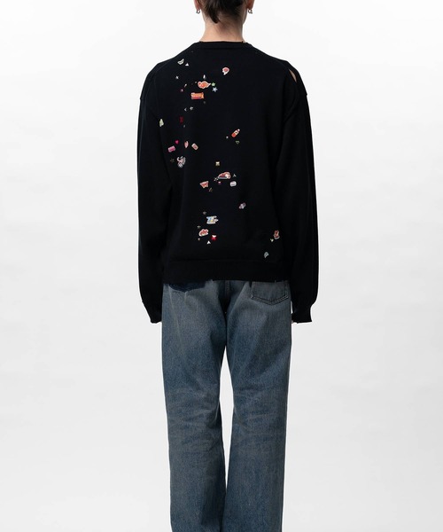 Maison MIHARA YASUHIRO（メゾンミハラヤスヒロ）の「【MIHARAYASUHIRO/ミハラヤスヒロ】KIDS STICKER KNIT PULLOVER（スウェット・メンズ・グレー/ホワイト/ブラック・48/46/44）」の16枚目の写真