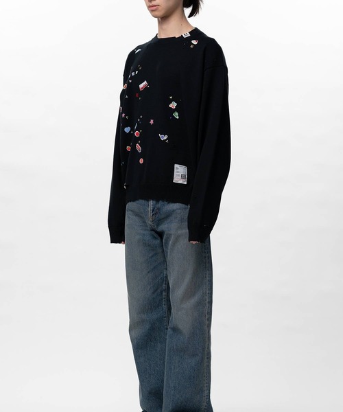 Maison MIHARA YASUHIRO（メゾンミハラヤスヒロ）の「【MIHARAYASUHIRO/ミハラヤスヒロ】KIDS STICKER KNIT PULLOVER（スウェット・メンズ・グレー/ホワイト/ブラック・48/46/44）」の18枚目の写真