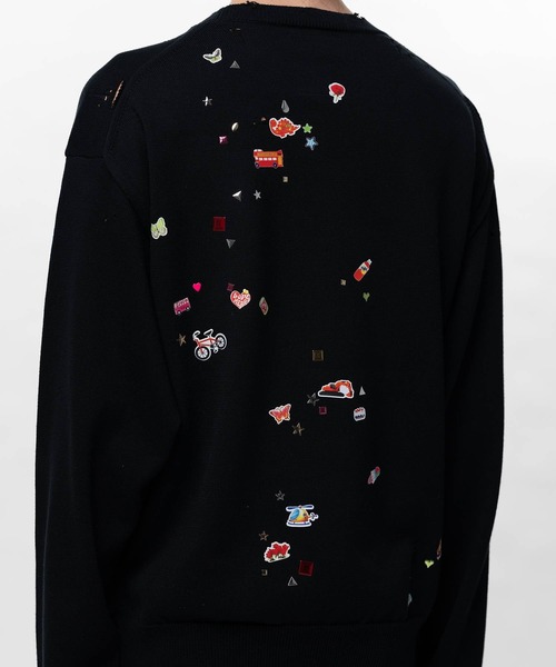 Maison MIHARA YASUHIRO（メゾンミハラヤスヒロ）の「【MIHARAYASUHIRO/ミハラヤスヒロ】KIDS STICKER KNIT PULLOVER（スウェット・メンズ・グレー/ホワイト/ブラック・48/46/44）」の20枚目の写真