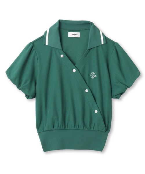 atmos pink(アトモスピンク)の「atmos pink Cashe-Coeur Polo Shirt / アトモスピンク カシュクール ポロ シャツ(ポロシャツ・レディース・ブラック/ホワイト/グリーン・FREE)」の2枚目の写真