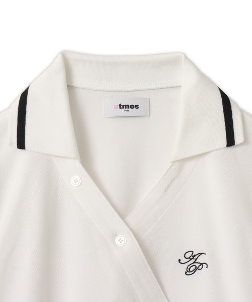 atmos pink(アトモスピンク)の「atmos pink Cashe-Coeur Polo Shirt / アトモスピンク カシュクール ポロ シャツ(ポロシャツ・レディース・ブラック/ホワイト/グリーン・FREE)」の5枚目の写真