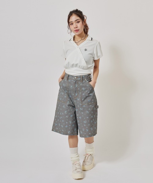 atmos pink(アトモスピンク)の「atmos pink Cashe-Coeur Polo Shirt / アトモスピンク カシュクール ポロ シャツ(ポロシャツ・レディース・ブラック/ホワイト/グリーン・FREE)」の11枚目の写真