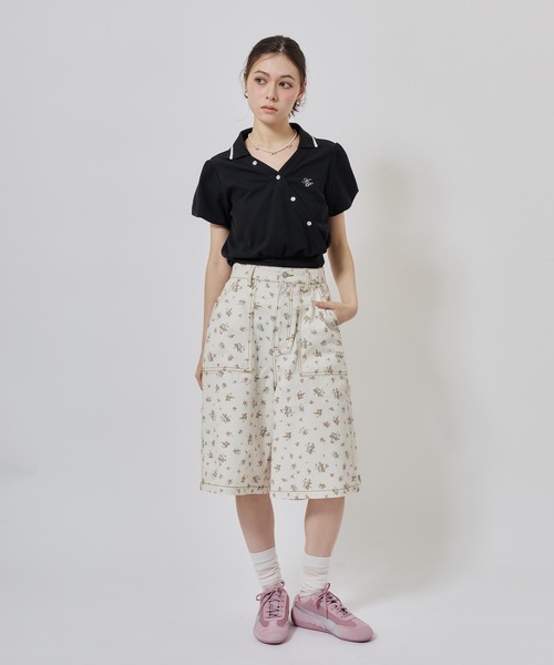 atmos pink(アトモスピンク)の「atmos pink Cashe-Coeur Polo Shirt / アトモスピンク カシュクール ポロ シャツ(ポロシャツ・レディース・ブラック/ホワイト/グリーン・FREE)」の20枚目の写真