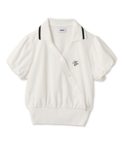 atmos pink(アトモスピンク)の「atmos pink Cashe-Coeur Polo Shirt / アトモスピンク カシュクール ポロ シャツ(ポロシャツ・レディース・ブラック/ホワイト/グリーン・FREE)」の6枚目の写真