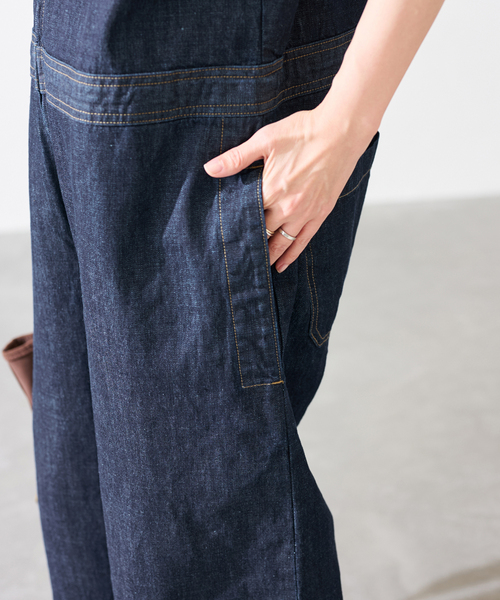 FRAMeWORK（フレームワーク）の「≪追加≫WHITE FIELD/ホワイトフィールド ノースリーブオールインワン（つなぎ/オールインワン・レディース・ネイビー・38/36）」の6枚目の写真