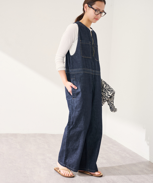 FRAMeWORK（フレームワーク）の「≪追加≫WHITE FIELD/ホワイトフィールド ノースリーブオールインワン（つなぎ/オールインワン・レディース・ネイビー・38/36）」の10枚目の写真