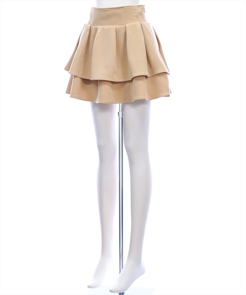 clear（クリア）の「バックレースアップインパン付2段フリルティアードミニスカート[着回し力抜群 ガーリー]≪新作≫（スカート・レディース・オフホワイト/ベージュ/ブラック・F）」の11枚目の写真
