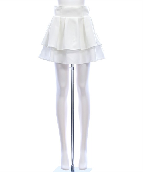 clear（クリア）の「バックレースアップインパン付2段フリルティアードミニスカート[着回し力抜群 ガーリー]≪新作≫（スカート・レディース・オフホワイト/ベージュ/ブラック・F）」の22枚目の写真