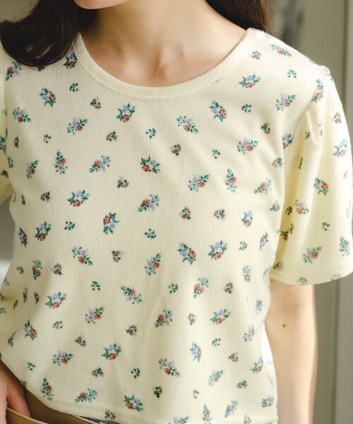 Kastane（カスタネ）の「パイルフラワーtee（Tシャツ/カットソー・レディース・ブラック/イエロー・FREE）」の3枚目の写真