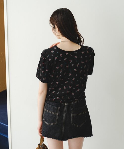 Kastane（カスタネ）の「パイルフラワーtee（Tシャツ/カットソー・レディース・ブラック/イエロー・FREE）」の12枚目の写真