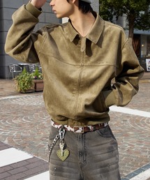 FAKE SUEDE CROPPED JACKET/フェイクスウェードクロップドジャケット