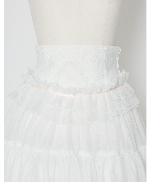 mellfy memory（メルフィーメモリー）の「Sweet millefeuille tiered skirt（スカート・レディース・ピンク/ホワイト・S/M）」の8枚目の写真