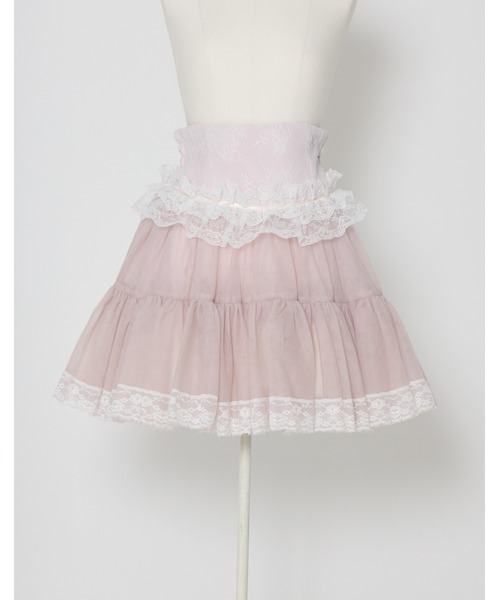 mellfy memory（メルフィーメモリー）の「Sweet millefeuille tiered skirt（スカート・レディース・ピンク/ホワイト・S/M）」の10枚目の写真