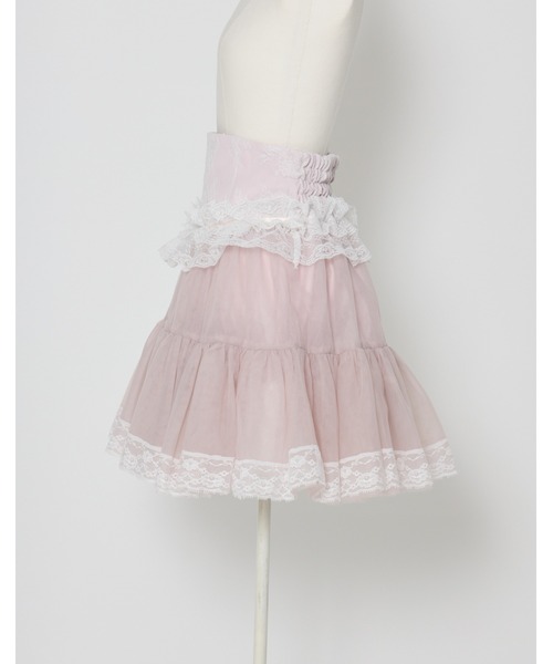 mellfy memory（メルフィーメモリー）の「Sweet millefeuille tiered skirt（スカート・レディース・ピンク/ホワイト・S/M）」の11枚目の写真