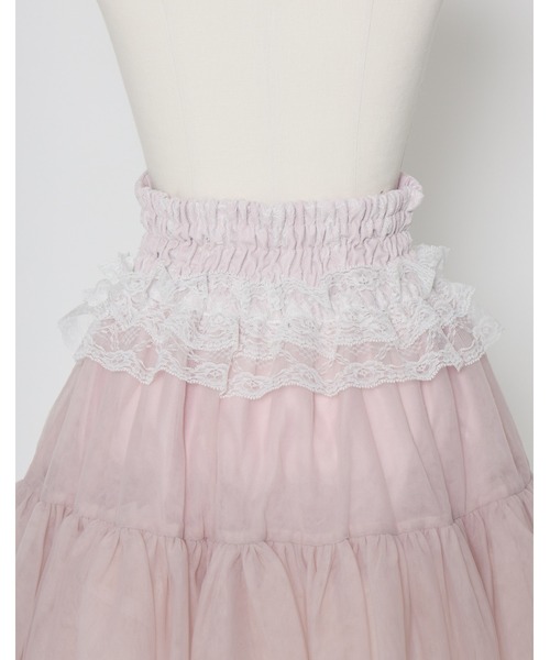 mellfy memory（メルフィーメモリー）の「Sweet millefeuille tiered skirt（スカート・レディース・ピンク/ホワイト・S/M）」の7枚目の写真
