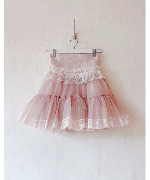 mellfy memory（メルフィーメモリー）の「Sweet millefeuille tiered skirt（スカート・レディース・ピンク/ホワイト・S/M）」の12枚目の写真