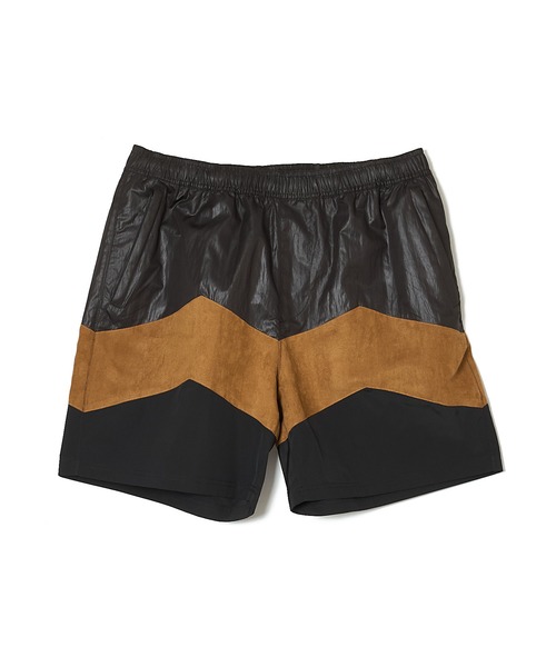 CRIMIE(クライミー)の「HYBRID TRACK SHORTS _ LUX FAKE SUEDE PANEL(その他パンツ・メンズ・ブラック×ブルー/ブラック・M/XXL/XL/L)」の2枚目の写真