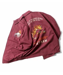 HOUSTON（ヒューストン）の「HOUSTON ヒューストン COTTON LINEN VIETNAM JACKET（TIGER）タイガー 虎柄 刺繍 コットンリネン ベトナムジャケット/ベトジャン/スーベニアジャケット（ブルゾン）」