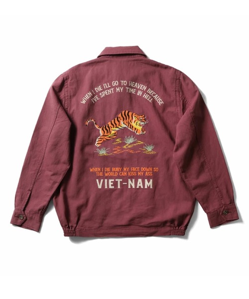 HOUSTON(ヒューストン)の「HOUSTON ヒューストン COTTON LINEN VIETNAM JACKET(TIGER)タイガー 虎柄 刺繍 コットンリネン ベトナムジャケット/ベトジャン/スーベニアジャケット(ブルゾン・メンズ・ブラック/マルーン/ナチュラル・M/XL/L)」の10枚目の写真