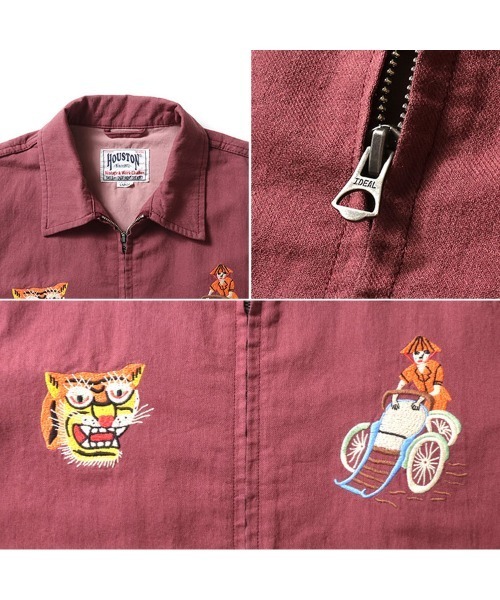 HOUSTON(ヒューストン)の「HOUSTON ヒューストン COTTON LINEN VIETNAM JACKET(TIGER)タイガー 虎柄 刺繍 コットンリネン ベトナムジャケット/ベトジャン/スーベニアジャケット(ブルゾン・メンズ・ブラック/マルーン/ナチュラル・M/XL/L)」の11枚目の写真