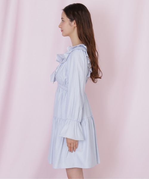 JILL by JILL STUART（ジルバイジルスチュアート）の「ストライプレースミニワンピース（ワンピース・レディース・ホワイト系その他/ブルー系その他/グレー系その他・FREE）」の16枚目の写真