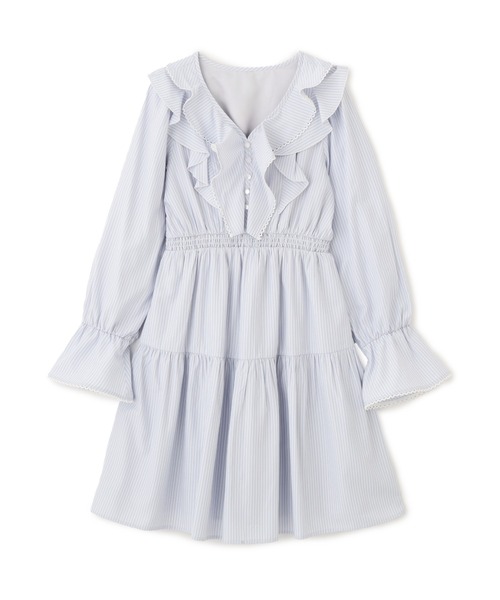 JILL by JILL STUART（ジルバイジルスチュアート）の「ストライプレースミニワンピース（ワンピース・レディース・ホワイト系その他/ブルー系その他/グレー系その他・FREE）」の10枚目の写真