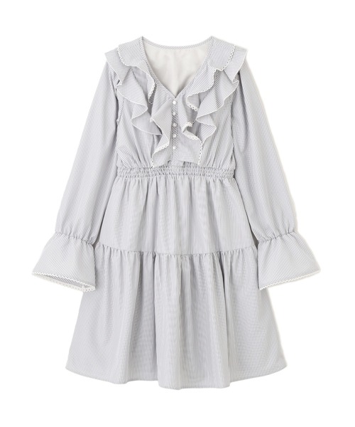 JILL by JILL STUART（ジルバイジルスチュアート）の「ストライプレースミニワンピース（ワンピース・レディース・ホワイト系その他/ブルー系その他/グレー系その他・FREE）」の8枚目の写真