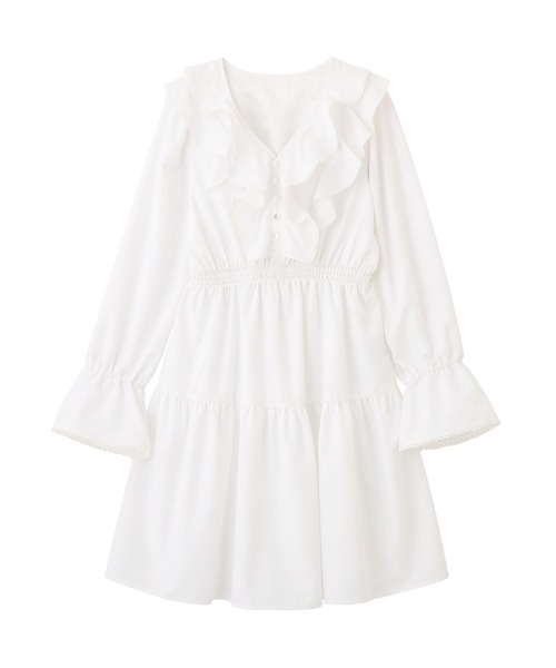 JILL by JILL STUART（ジルバイジルスチュアート）の「ストライプレースミニワンピース（ワンピース・レディース・ホワイト系その他/ブルー系その他/グレー系その他・FREE）」の13枚目の写真