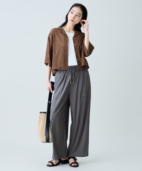 ANY(エニィ)の「7daysデイリーリラックスパンツ(セットアップ着用可)(その他パンツ・レディース・ブラック系/グレー系/アイボリー系/グリーン系/ベージュ系・LARGE/MEDIUM/SMALL)」の10枚目の写真