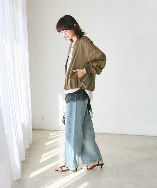 RIVE DROITE（リヴドロワ）の「予約【A・MONN(アモン)】addフロントナローデニム（デニムパンツ・レディース・ブルー・36/38/40）」の10枚目の写真