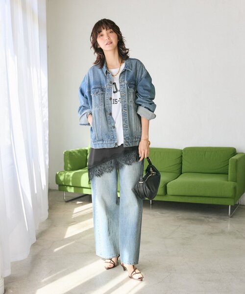 RIVE DROITE（リヴドロワ）の「予約【A・MONN(アモン)】addフロントナローデニム（デニムパンツ・レディース・ブルー・36/38/40）」の13枚目の写真