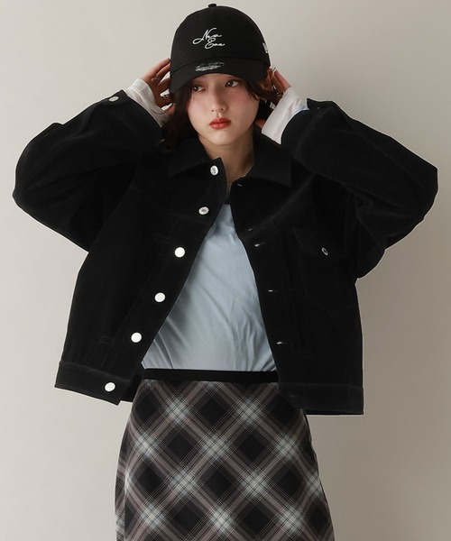 RAGEBLUE（レイジブルー）の「フェイクレザー/スウェードトラッカーブルゾン（ブルゾン・レディース・ブラック系/ブラウン系・FREE）」の2枚目の写真