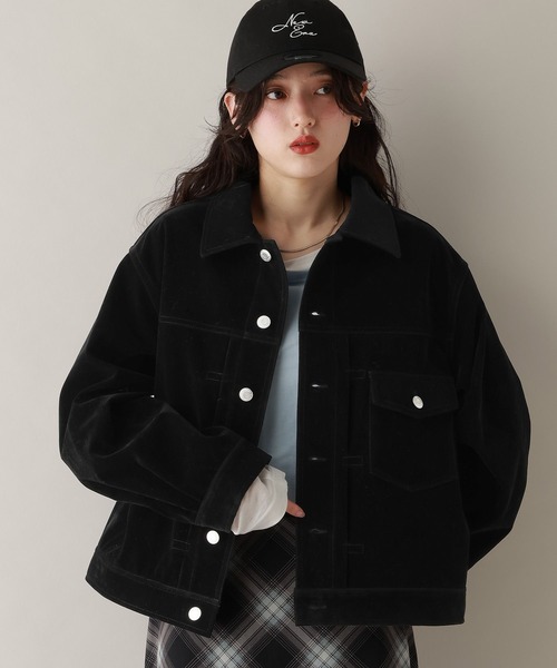 RAGEBLUE（レイジブルー）の「フェイクレザー/スウェードトラッカーブルゾン（ブルゾン・レディース・ブラック系/ブラウン系・FREE）」の11枚目の写真