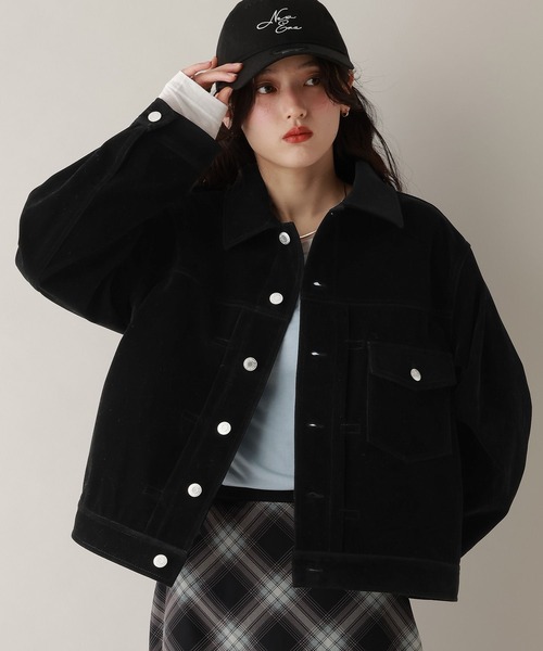 RAGEBLUE（レイジブルー）の「フェイクレザー/スウェードトラッカーブルゾン（ブルゾン・レディース・ブラック系/ブラウン系・FREE）」の12枚目の写真