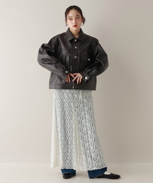 RAGEBLUE（レイジブルー）の「フェイクレザー/スウェードトラッカーブルゾン（ブルゾン・レディース・ブラック系/ブラウン系・FREE）」の14枚目の写真