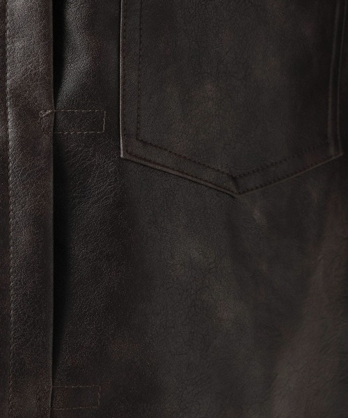 RAGEBLUE（レイジブルー）の「フェイクレザー/スウェードトラッカーブルゾン（ブルゾン・レディース・ブラック系/ブラウン系・FREE）」の7枚目の写真