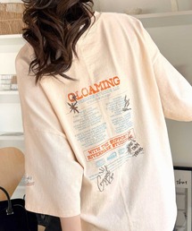 Java（ジャバ）の「《JaVaジャバコラボ》男女お揃い可◎ヴィンテージムード漂う。綿100%バックムービーグラフィック 飛び刺繍オーバーサイズTシャツ(半袖)（Tシャツ/カットソー）」