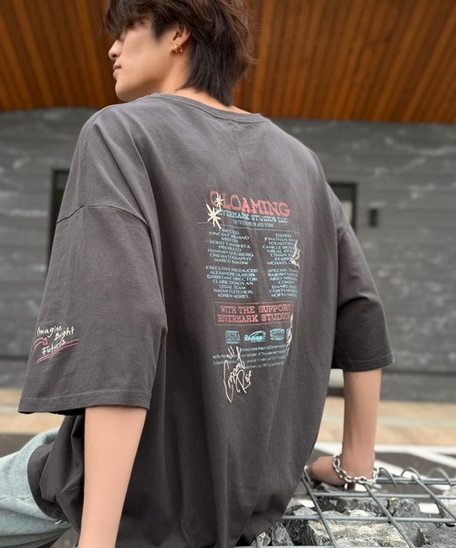 Java(ジャバ)の「《JaVaジャバコラボ》男女お揃い可◎ヴィンテージムード漂う。綿100%バックムービーグラフィック 飛び刺繍オーバーサイズTシャツ(半袖)(Tシャツ/カットソー・レディース・チャコール/ネイビー/ブラック/アイボリー・LARGE/MEDIUM/SMALL/X-LARGE)」の16枚目の写真