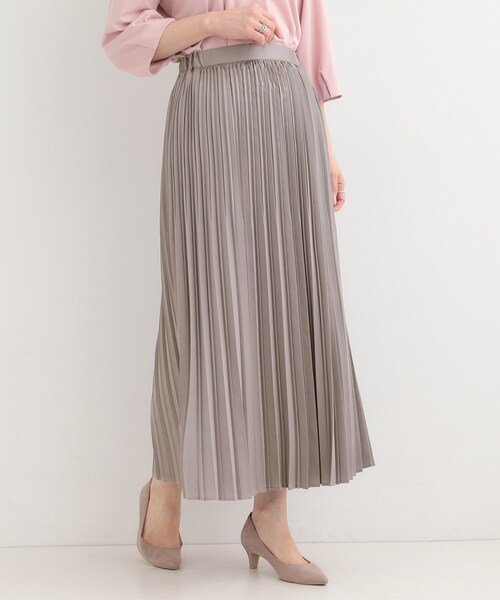 SHOO・LA・RUE（シューラルー）の「【着丈選べる】微ラメプリーツスカート（スカート・レディース・グレー/ブラウン系その他/ネイビー・11/00）」の3枚目の写真