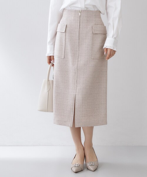 index（インデックス）の「フロントジップタイトスカート【洗濯機OK/イージーアイロン】（スカート・レディース・チャコール/ベージュ系その他2/アイボリー系3・36/38/40/42）」の3枚目の写真