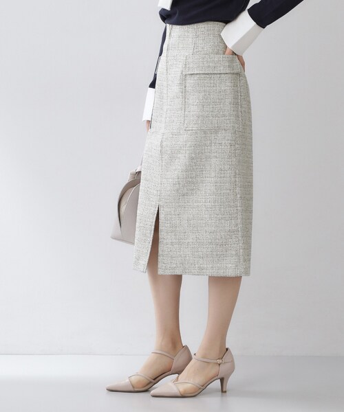 index（インデックス）の「フロントジップタイトスカート【洗濯機OK/イージーアイロン】（スカート・レディース・チャコール/ベージュ系その他2/アイボリー系3・36/38/40/42）」の5枚目の写真