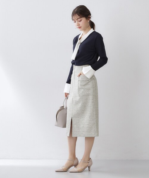 index（インデックス）の「フロントジップタイトスカート【洗濯機OK/イージーアイロン】（スカート・レディース・チャコール/ベージュ系その他2/アイボリー系3・36/38/40/42）」の7枚目の写真